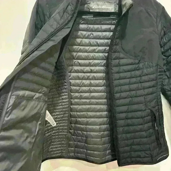 Eddie Bauer StormDown 700 Jacket Black Nano Puffer Coat Lightweight L - Picture 10 of 16